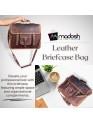  Genuine Buffalo Leather Briefcase Bag Men's Messenger Brown Work Laptop Bag